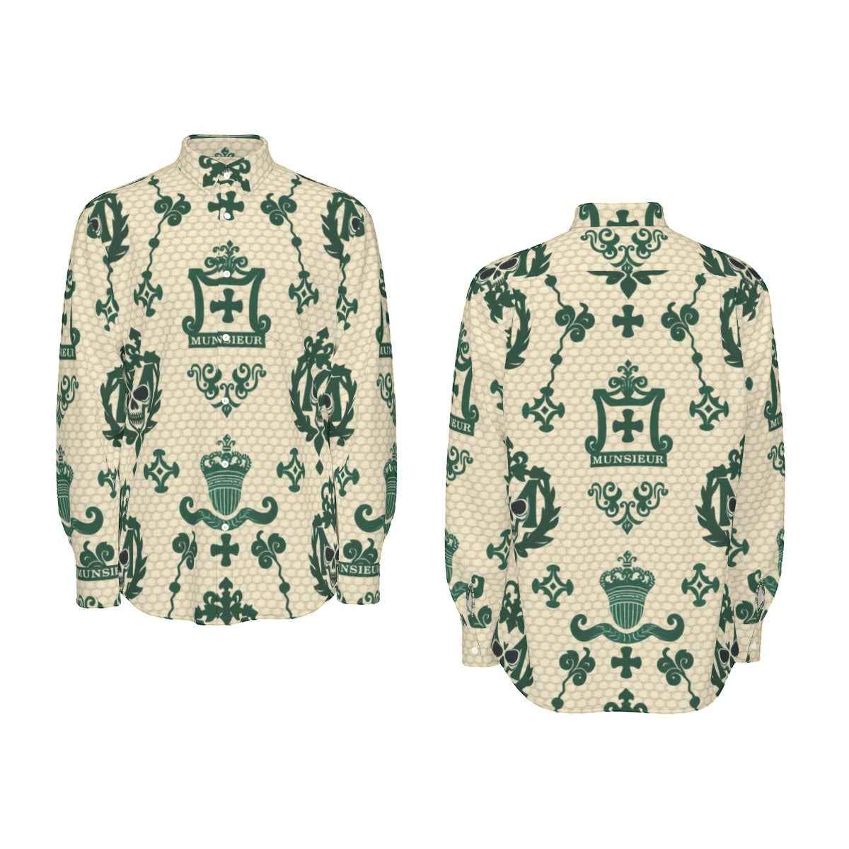 All-Over Print Men's Long Sleeve Shirt | 115GSM Cotton poplin