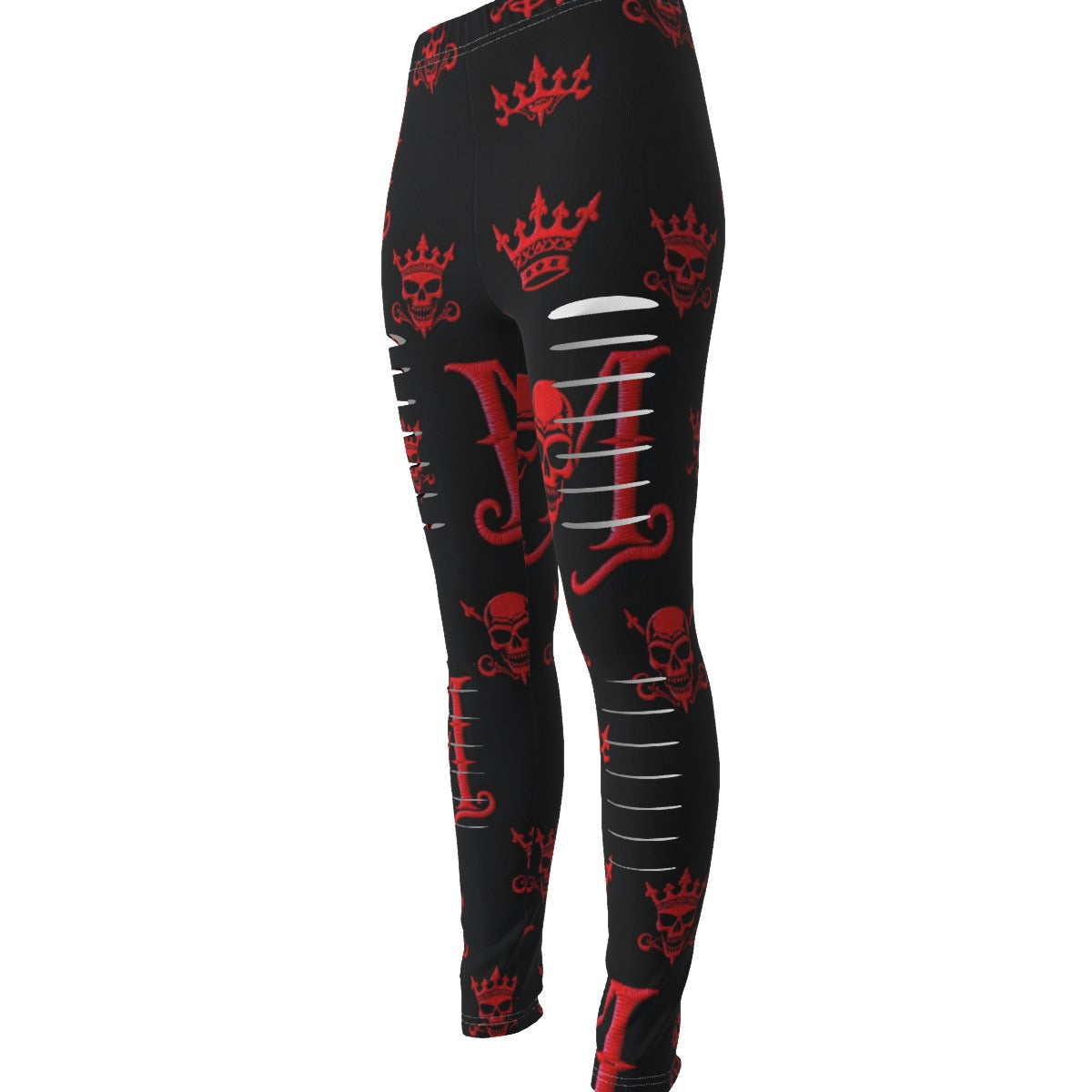 MUNSIEUR All-Over Print Women's Ripped Leggings