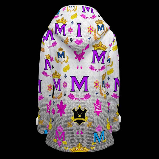 MUNSIEUR All-Over Print Women's Jacket Double-Breasted Winter Parka With Fleece Lining