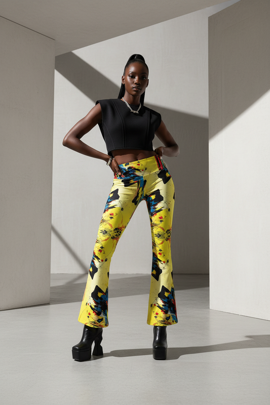 MUNSIEUR All-over print Women's Flare Jeans