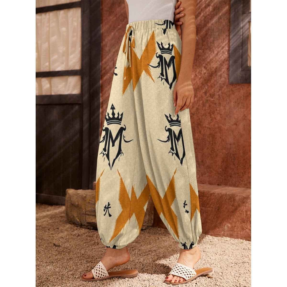 All-Over Print Women's Carrot Pants with Pockets