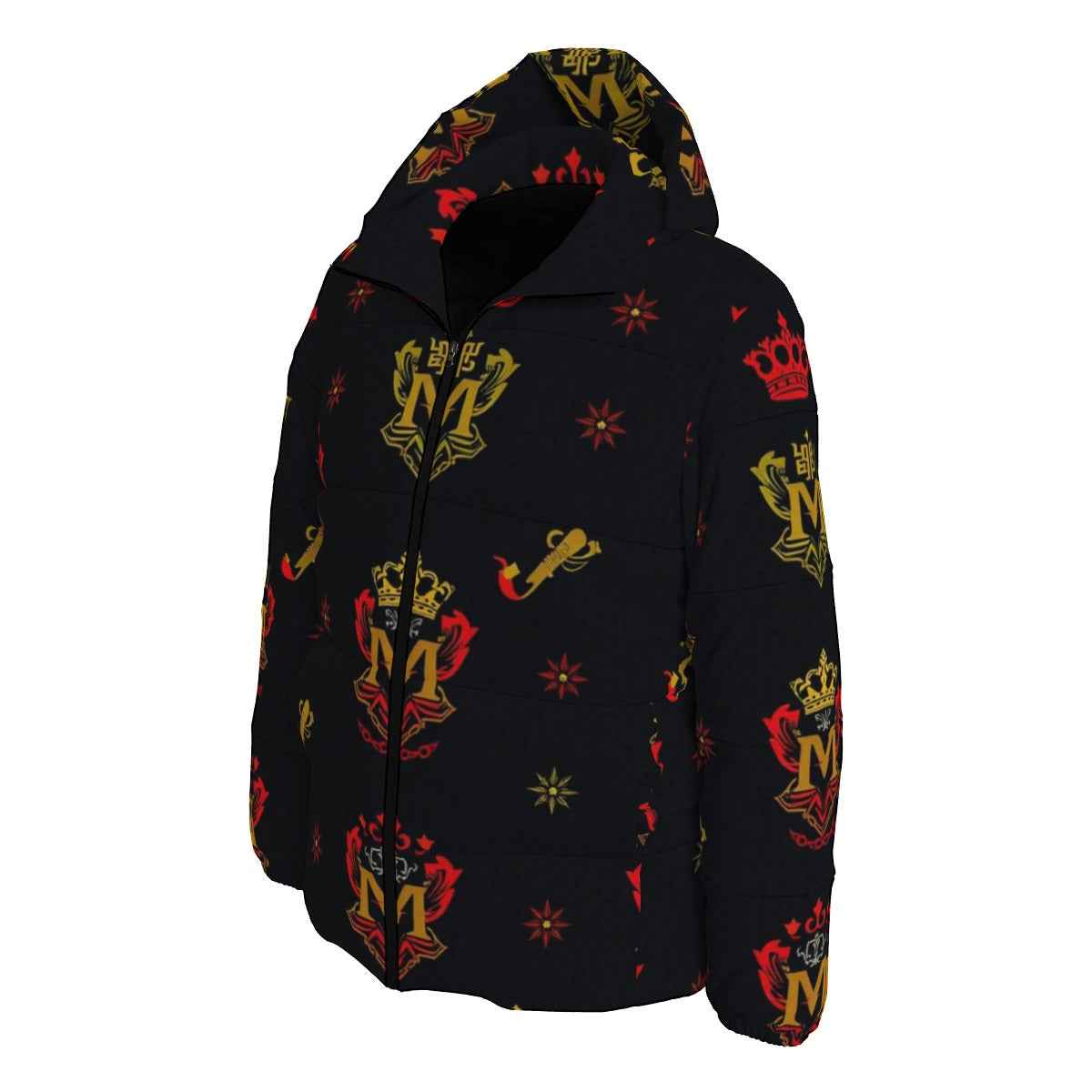 MUNSIEUR Men's All-Over Print Down Coat