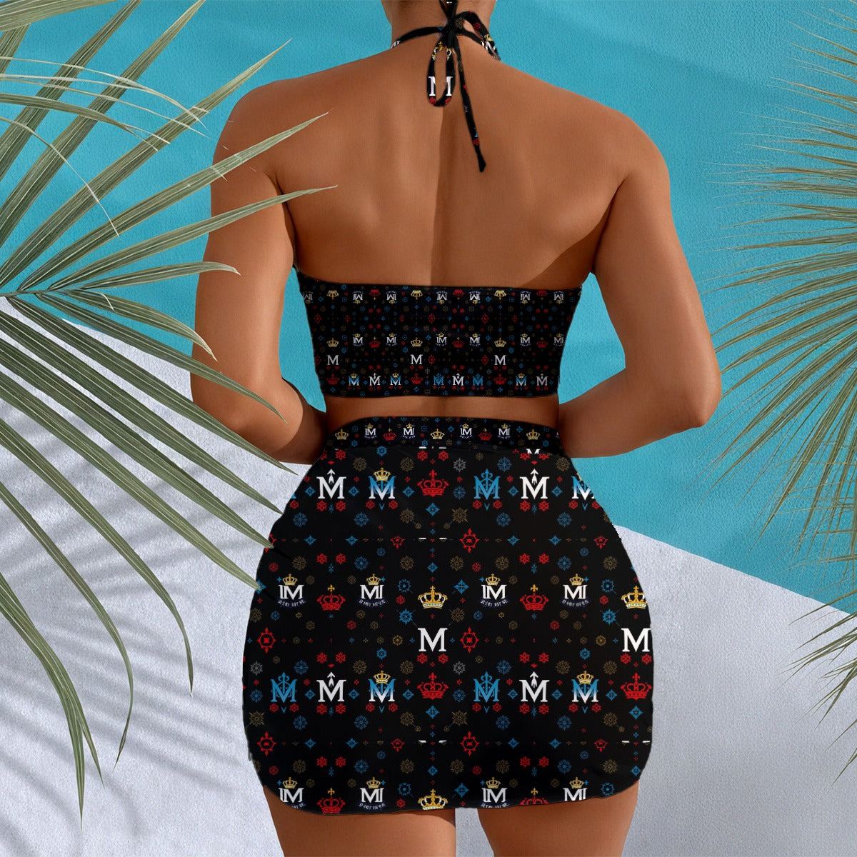 Munsieur All-Over Print Women's Halter Neck swimming Suit