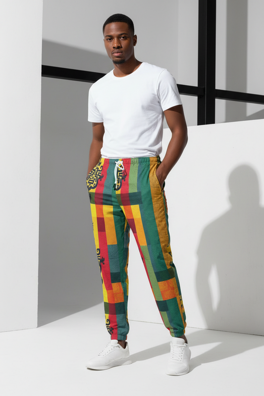 All-Over Print Joggers for Men Premium Cotton MUNSIEUR Classic Stretch Warm Durable