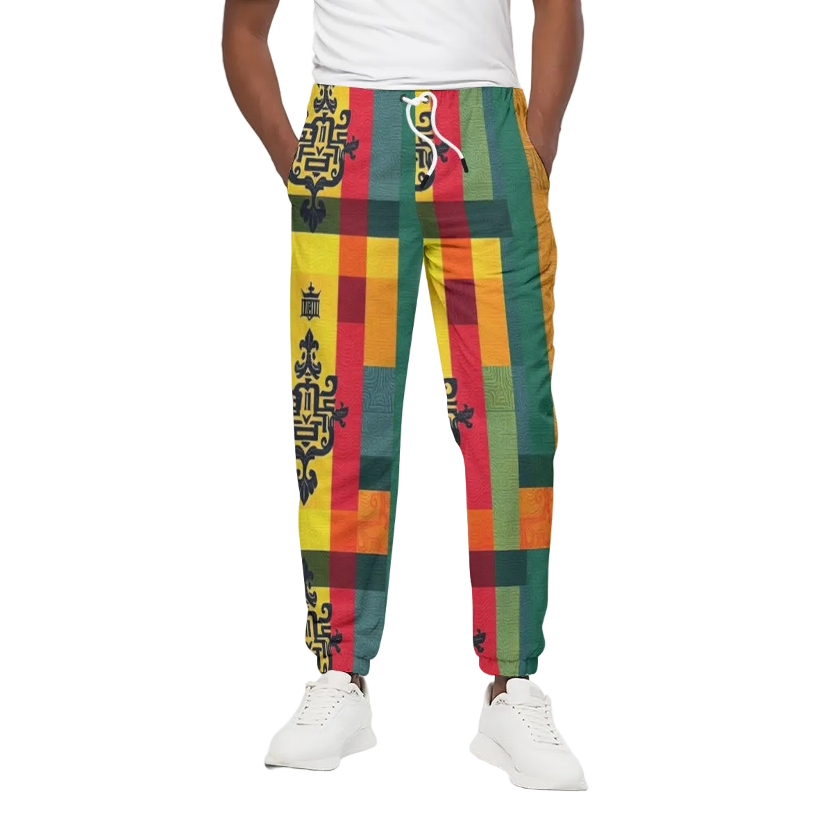 All-Over Print Joggers for Men Premium Cotton MUNSIEUR Classic Stretch Warm Durable