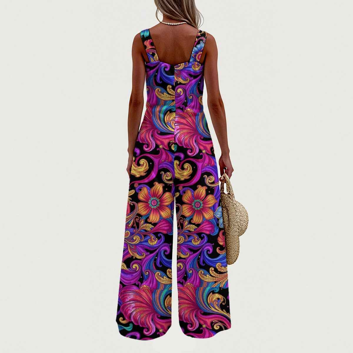 All-Over Print Women's Wide-Leg Jumpsuit