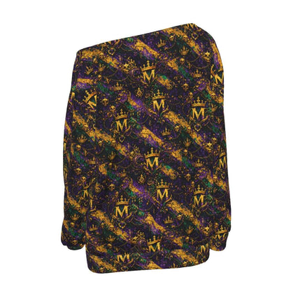 All-Over Print Women's Off-Shoulder Sweatshirt