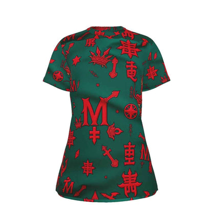 All-Over Print Women's Round Neck T-Shirt | 190GSM Cotton