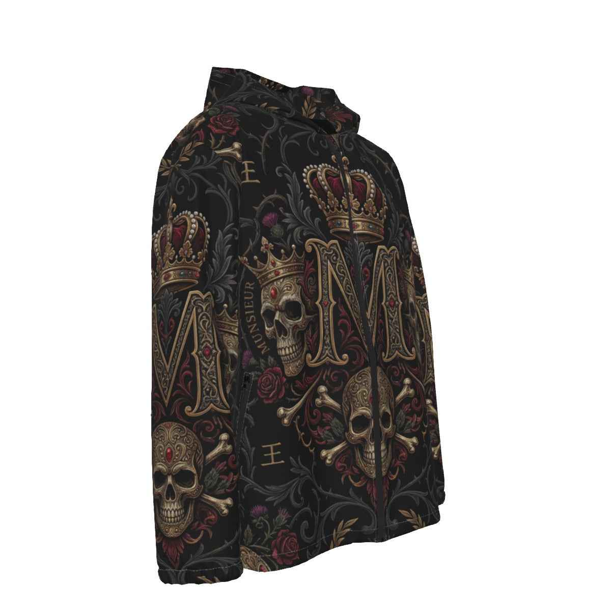 All-Over Print Men's Windbreaker Zipper MUNSIEUR Coat