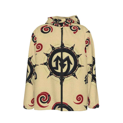 All-Over Print Men's Hooded Zipper Windproof Jacket