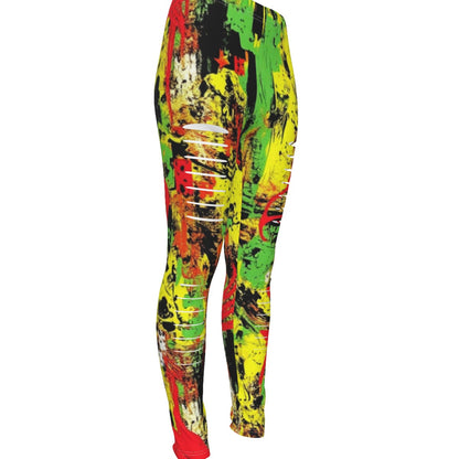 MUNSIEUR All-Over Print Women's Ripped Leggings