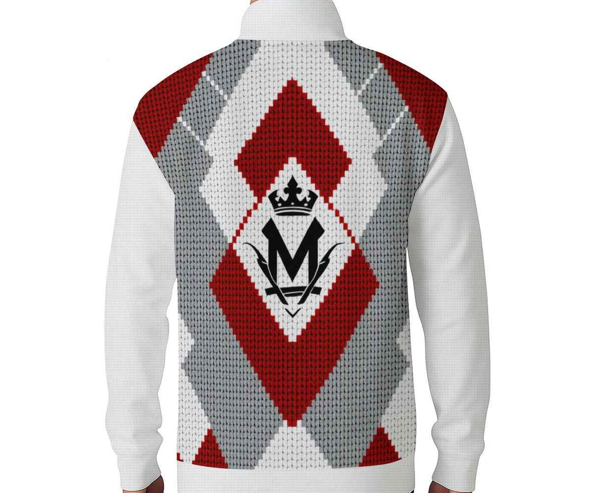 All-Over Print Men’s Casual Pullover Shirt With 1/4 Zip