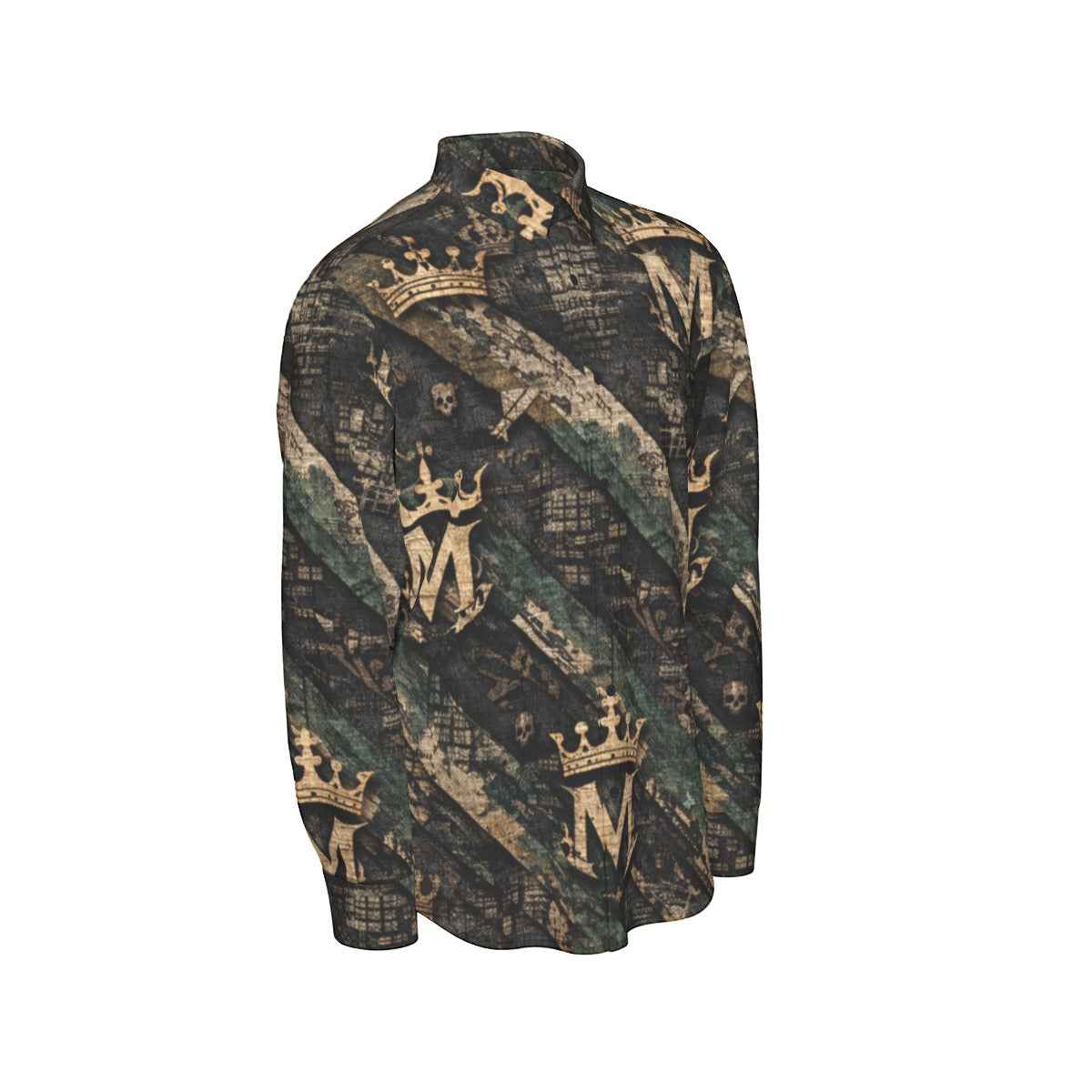 All-Over Print Men's Long Sleeve Shirt | 115GSM Cotton poplin