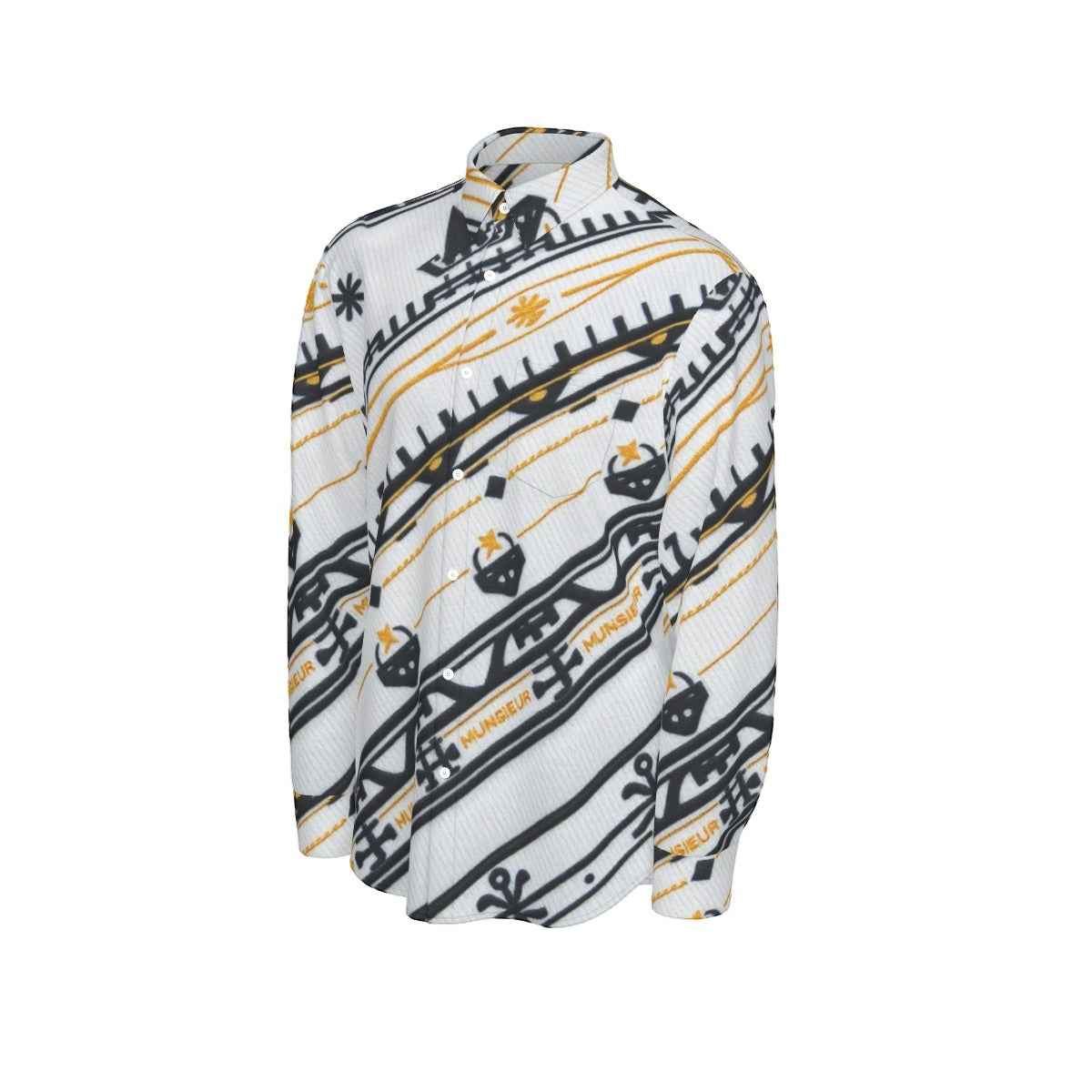 All-Over Print Men's Long Sleeve Shirt | 115GSM Cotton poplin