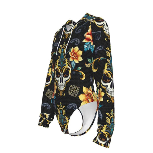 All-Over Print Women's Raglan Sleeve with Lining Bodysuit