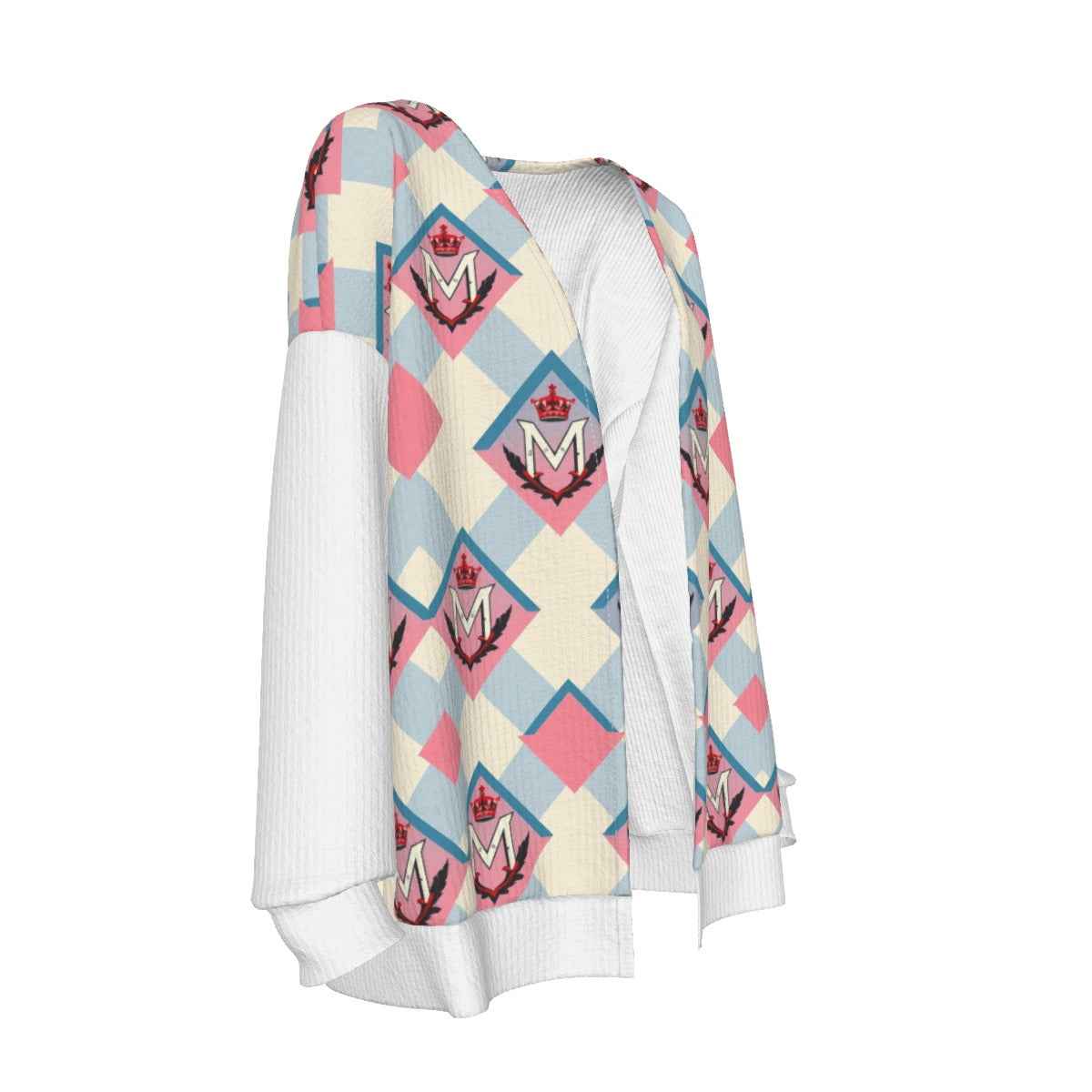 MUNSIEUR All-Over Print Women's Knitted Cardigan Sweater