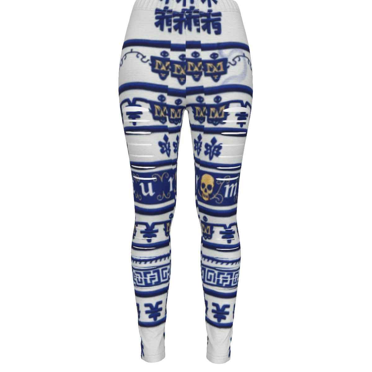 MUNSIEUR All-Over Print Women's Ripped Leggings