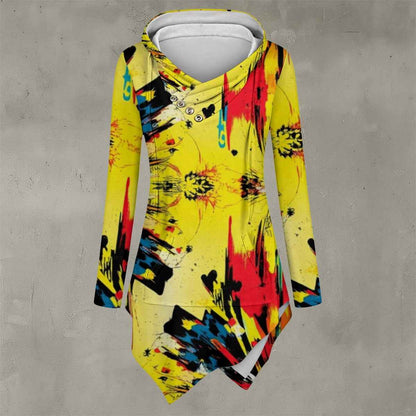 All-Over Print Women's Asymmetric Hem Hoodie