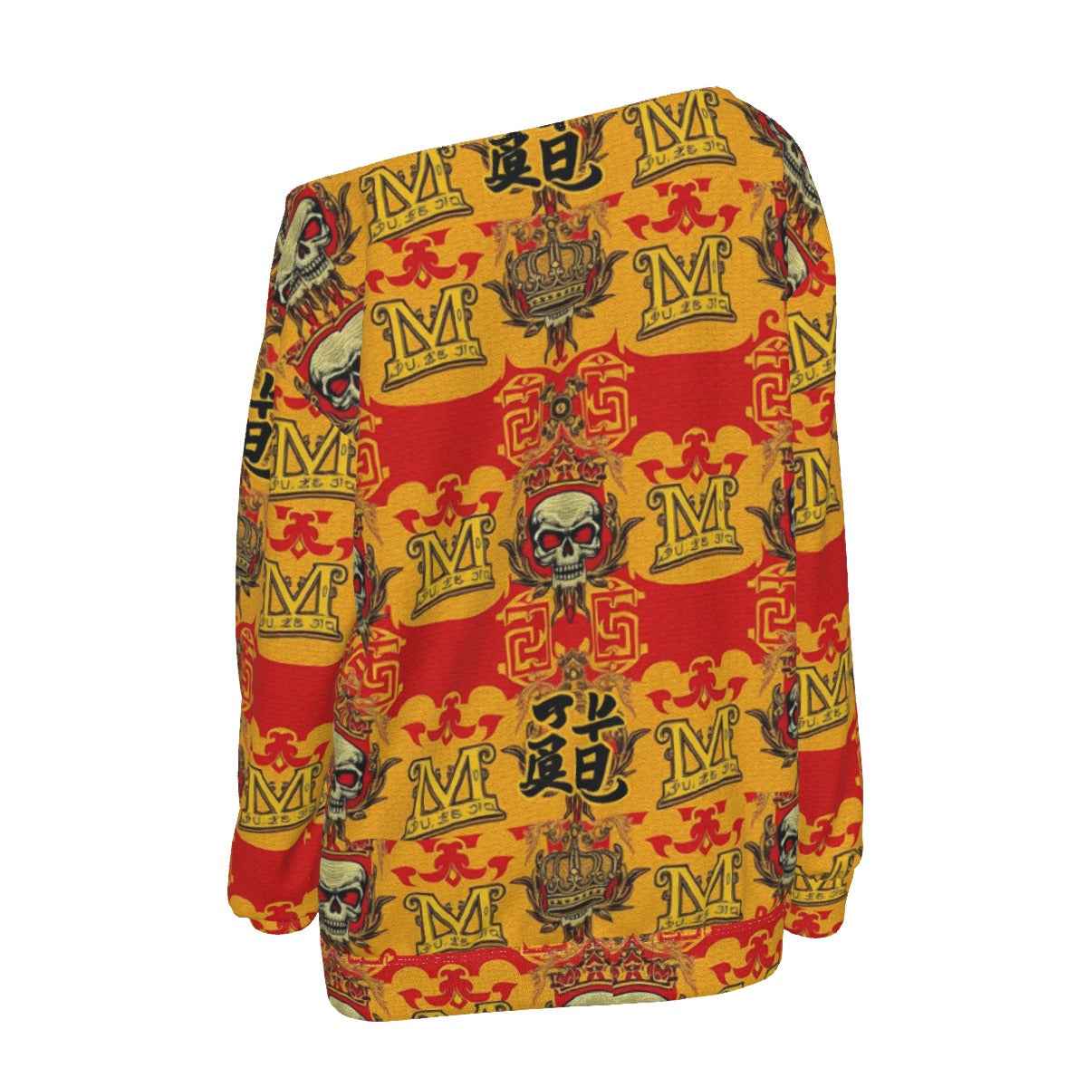 MUNSIEUR All-Over Print Women's Off-Shoulder Sweatshirt New Arrivals