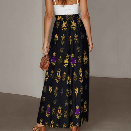 All-Over Print Women's Ruffled Wide-Leg Pants