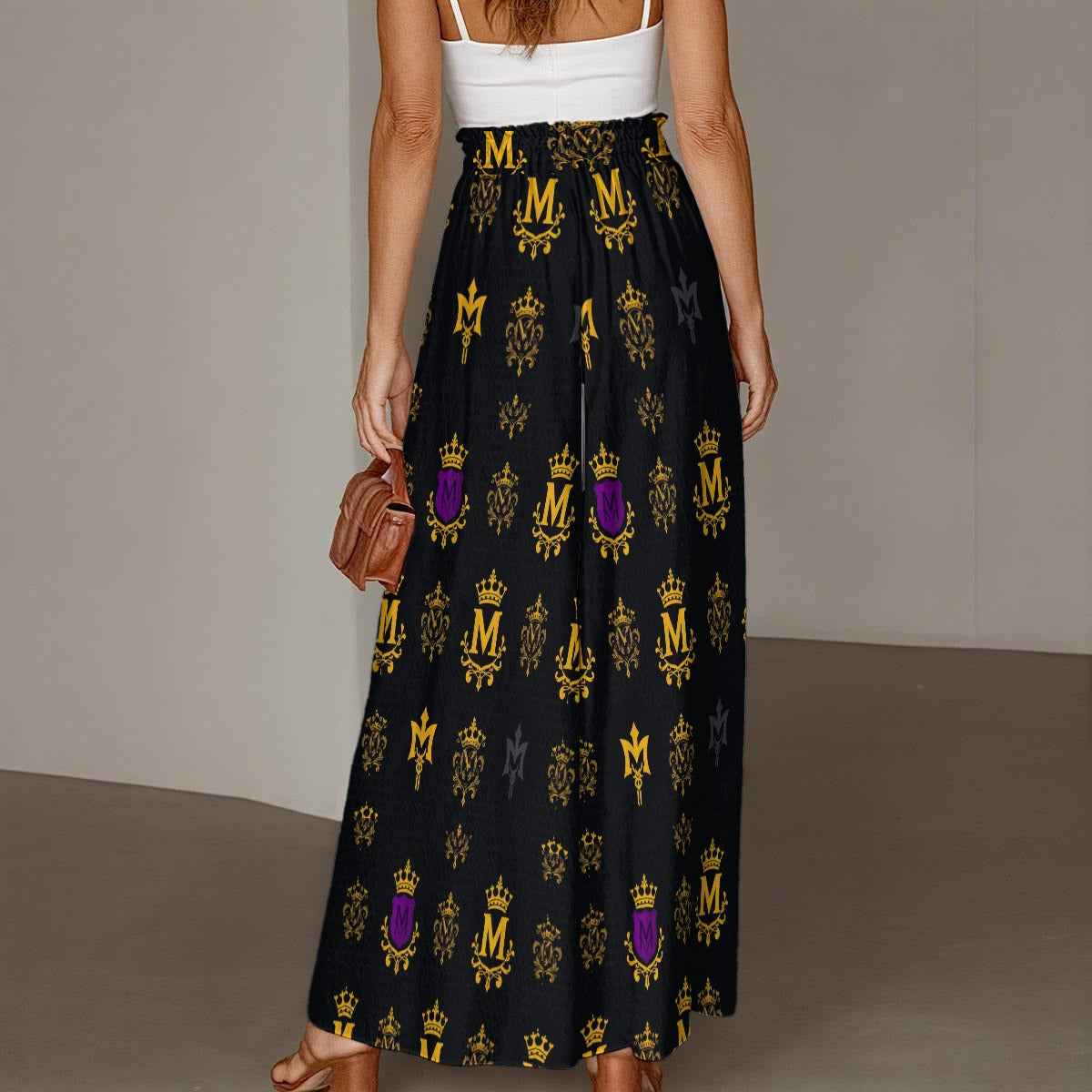 All-Over Print Women's Ruffled Wide-Leg Pants