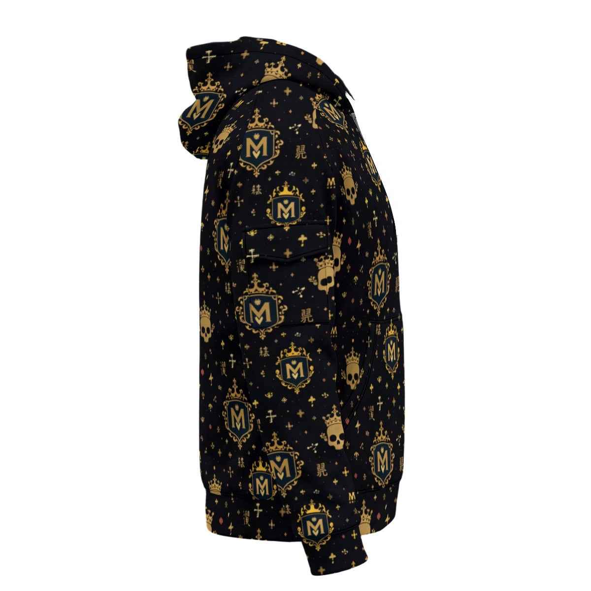 All-Over Print Men’s Fleece Half-Zip Hoodie With Arm Pockets