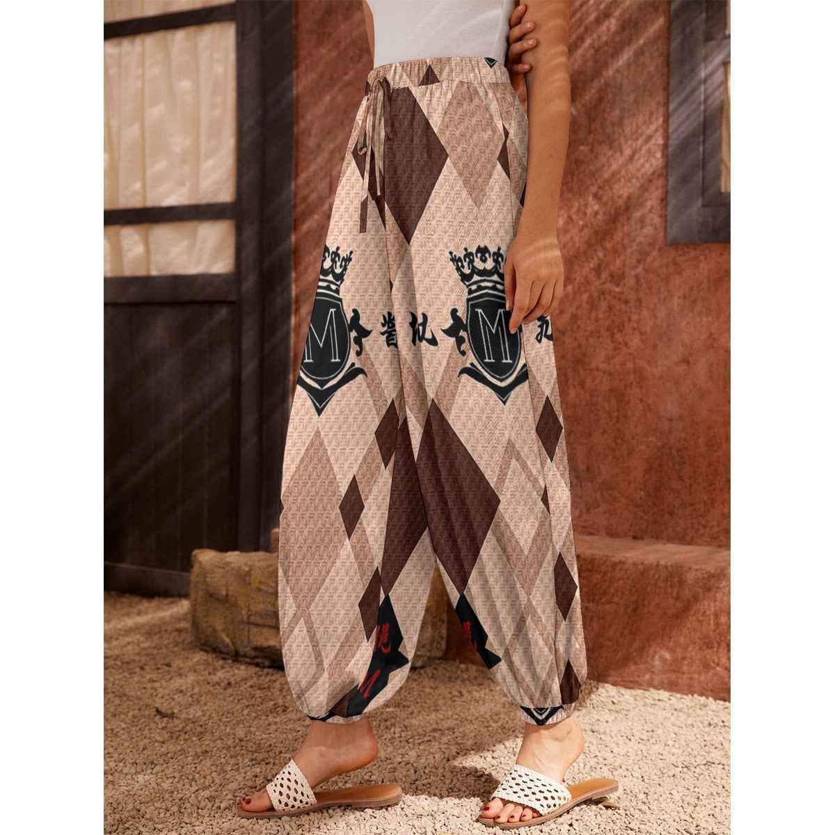 All-Over Print Women's Carrot Pants with Pockets