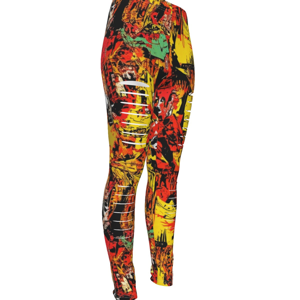MUNSIEUR All-Over Print Women's Ripped Leggings
