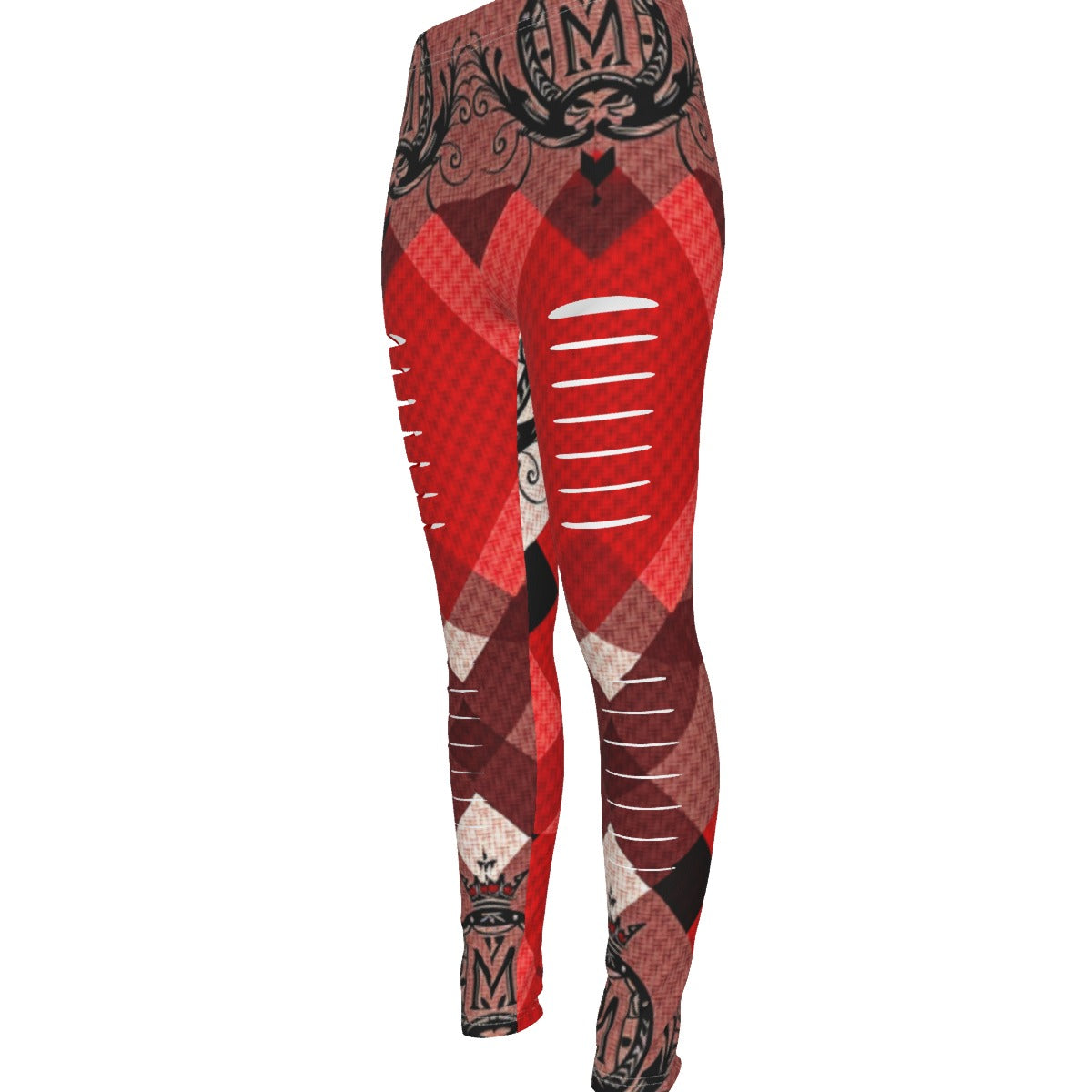MUNSIEUR All-Over Print Women's Ripped Leggings