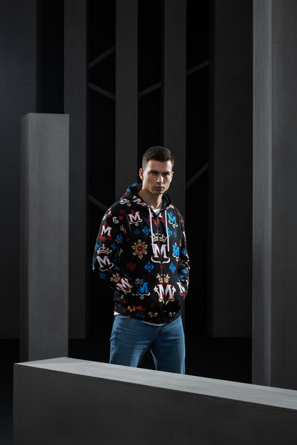 Men's Hoodie MUNSIEUR All-Over Print Heavy Fleece Zip Up "Truie 2"