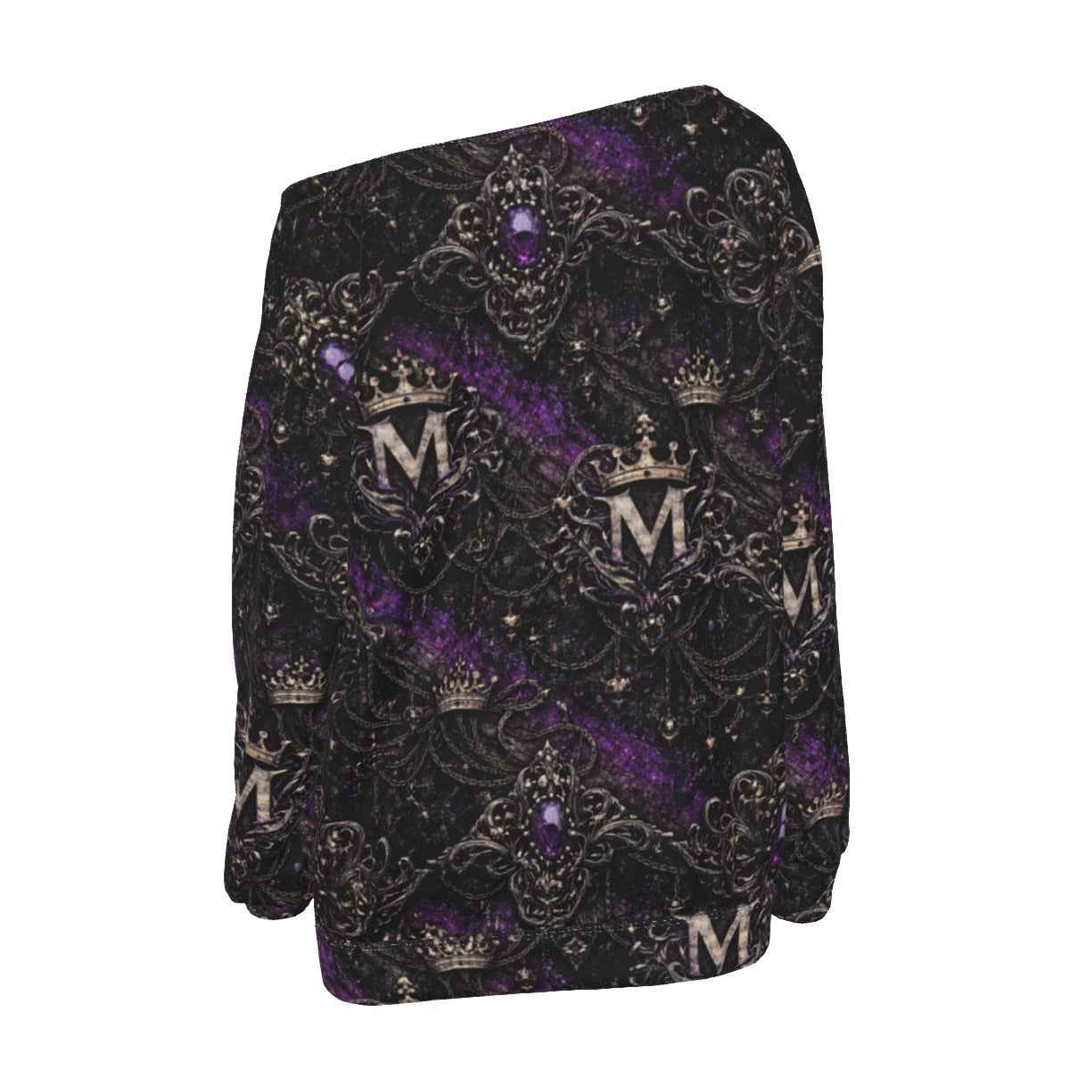 All-Over Print Women's Off-Shoulder Sweatshirt