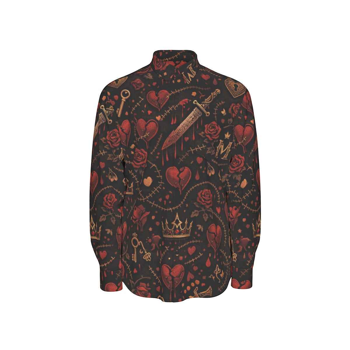 All-Over Print Men's Long Sleeve Shirt | 115GSM Cotton poplin