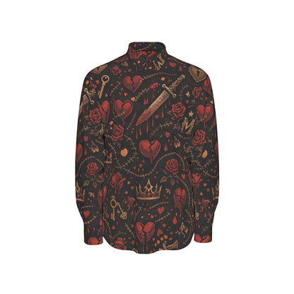 All-Over Print Men's Long Sleeve Shirt | 115GSM Cotton poplin