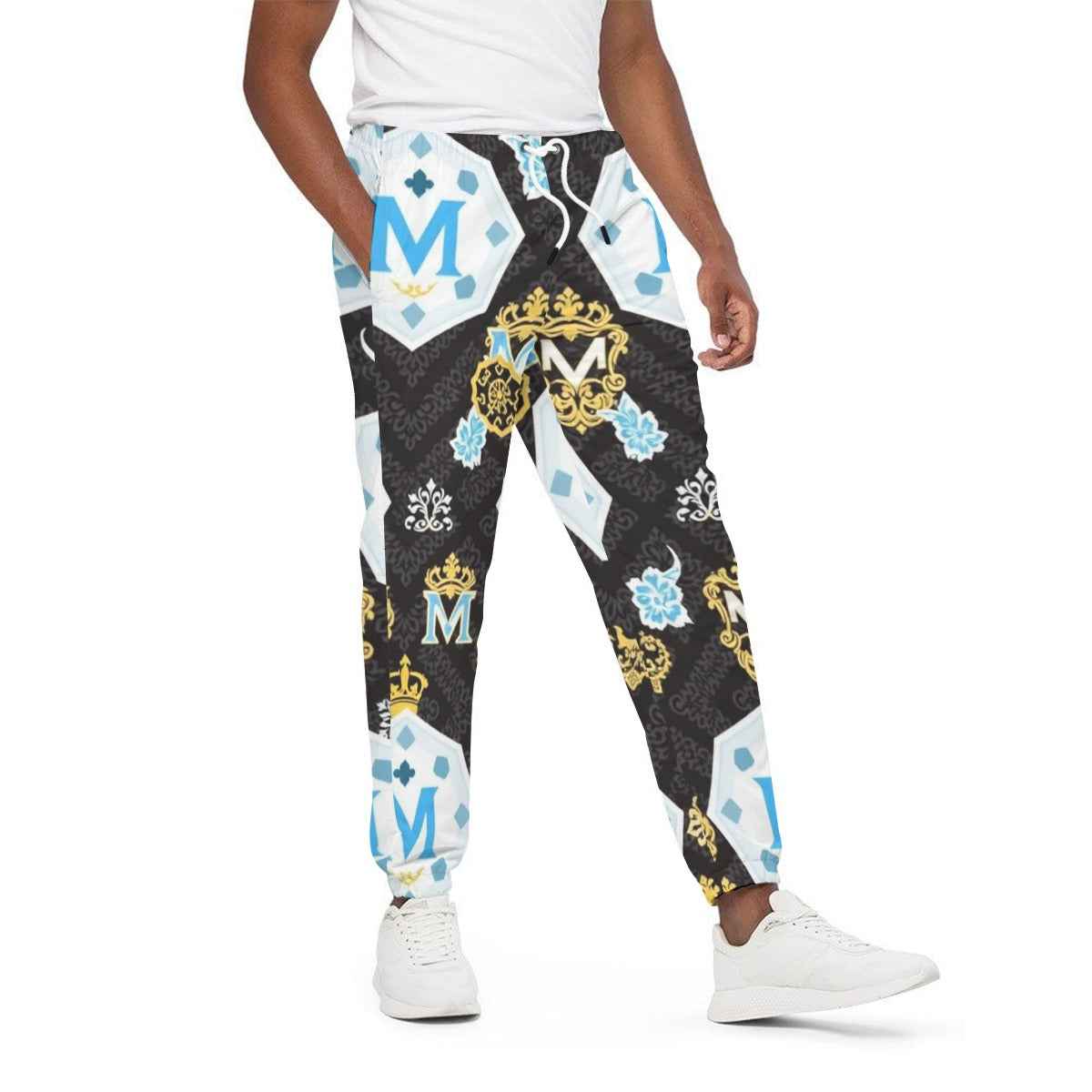 MUNSIEUR Men's All-Over Print Joggers Cotton