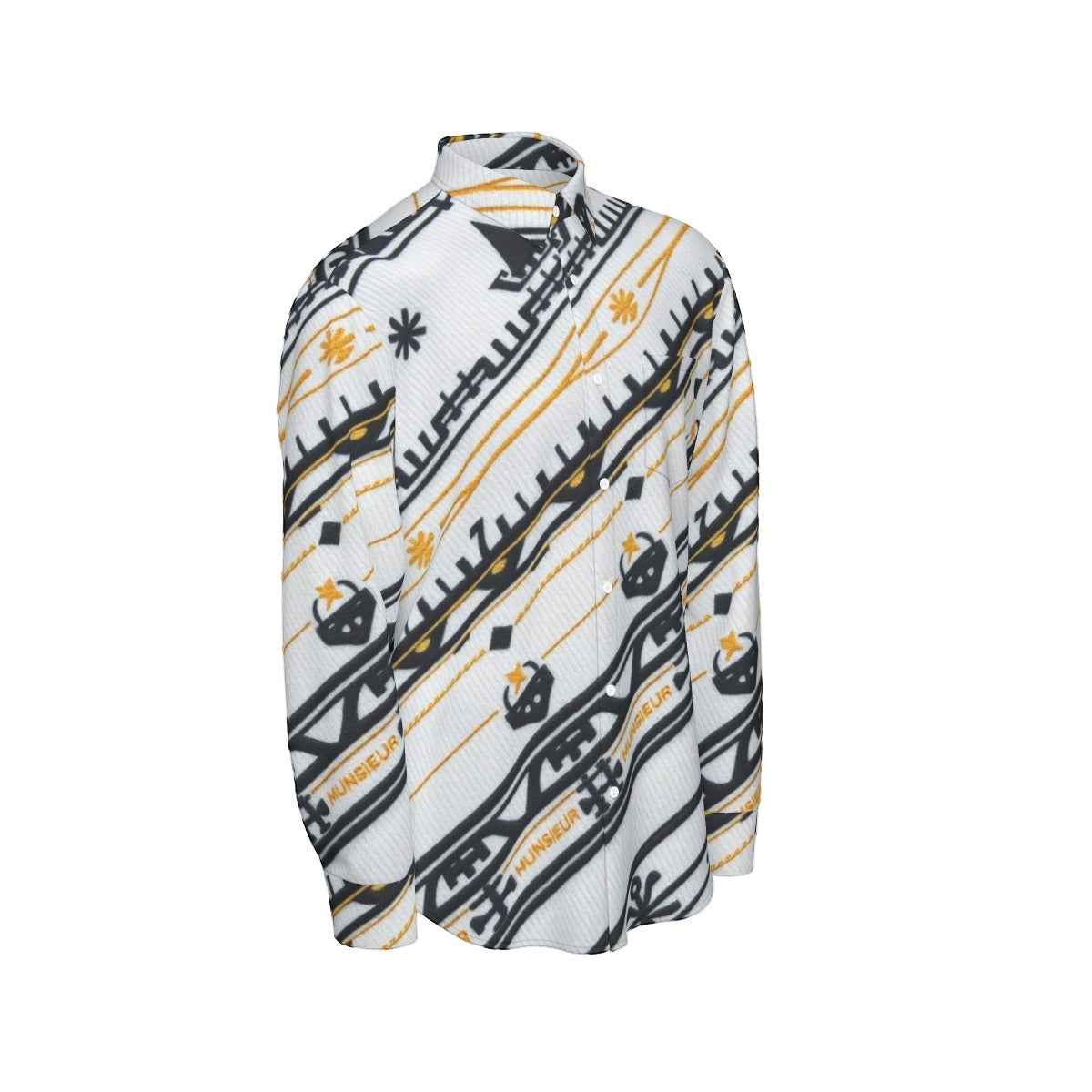 All-Over Print Men's Long Sleeve Shirt | 115GSM Cotton poplin