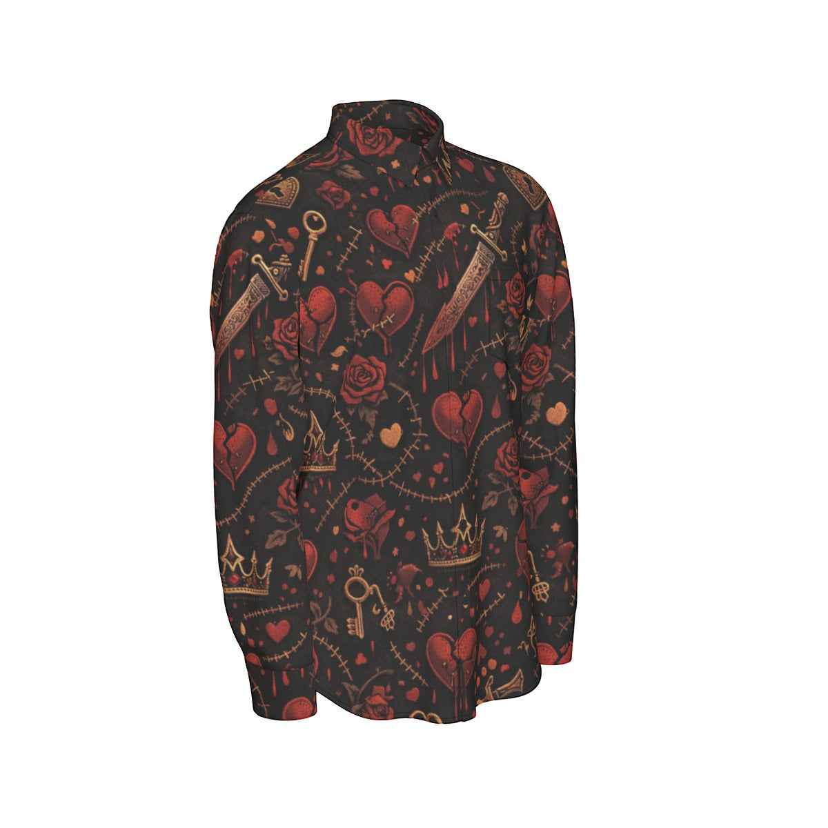All-Over Print Men's Long Sleeve Shirt | 115GSM Cotton poplin