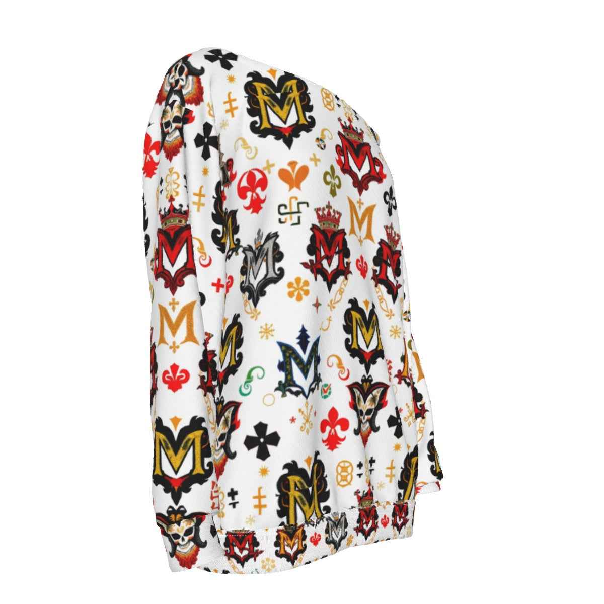 All-Over Print Women's Off-Shoulder Sweatshirt