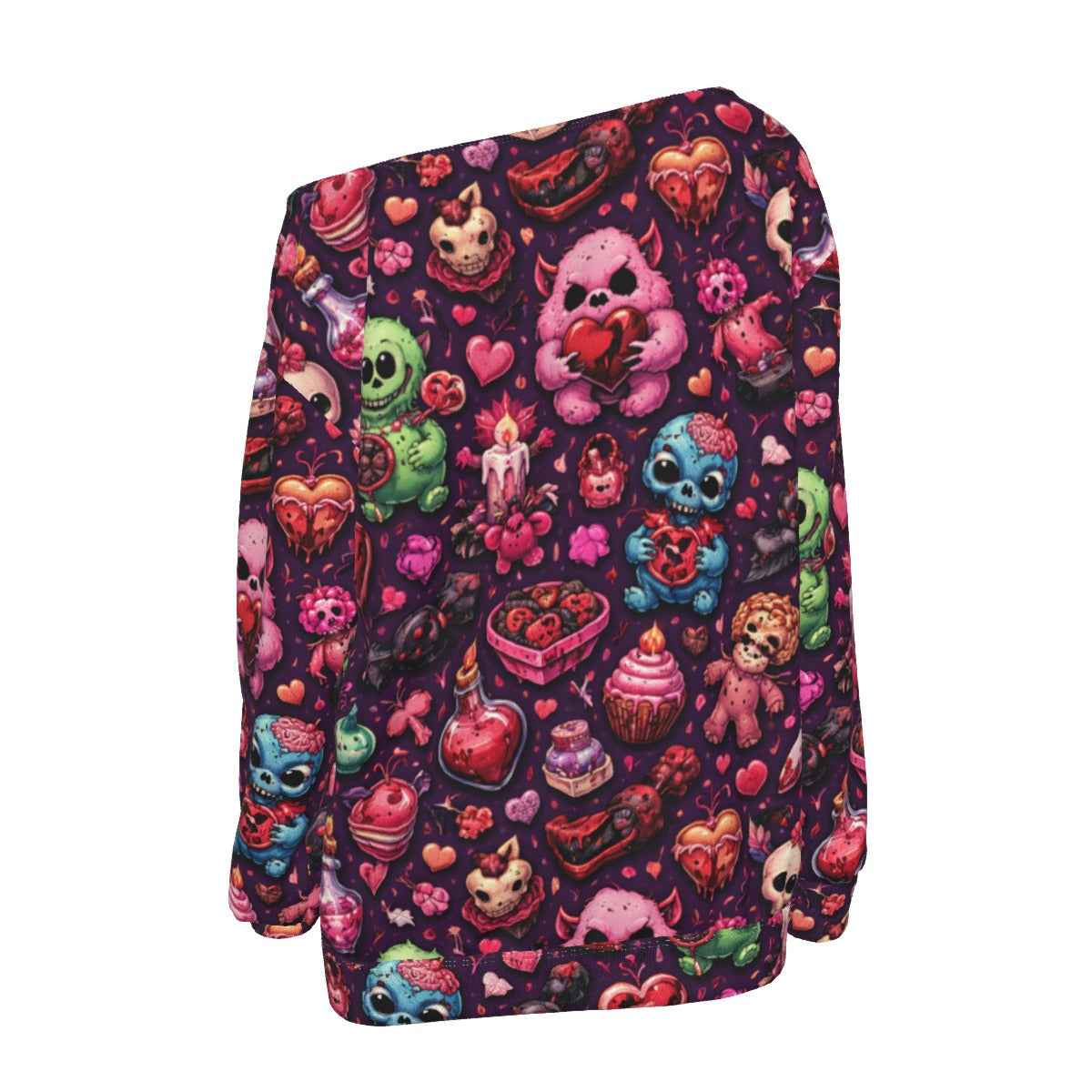All-Over Print Women's Off-Shoulder Sweatshirt