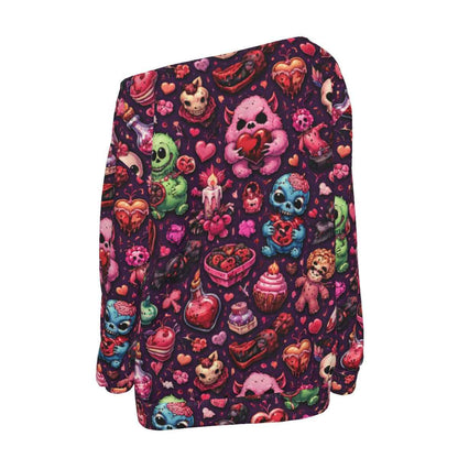 All-Over Print Women's Off-Shoulder Sweatshirt