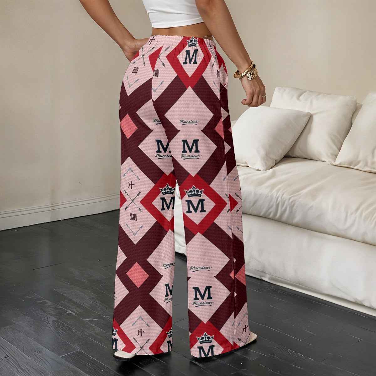 All-Over Print Women’s Straight-Leg Casual Pants