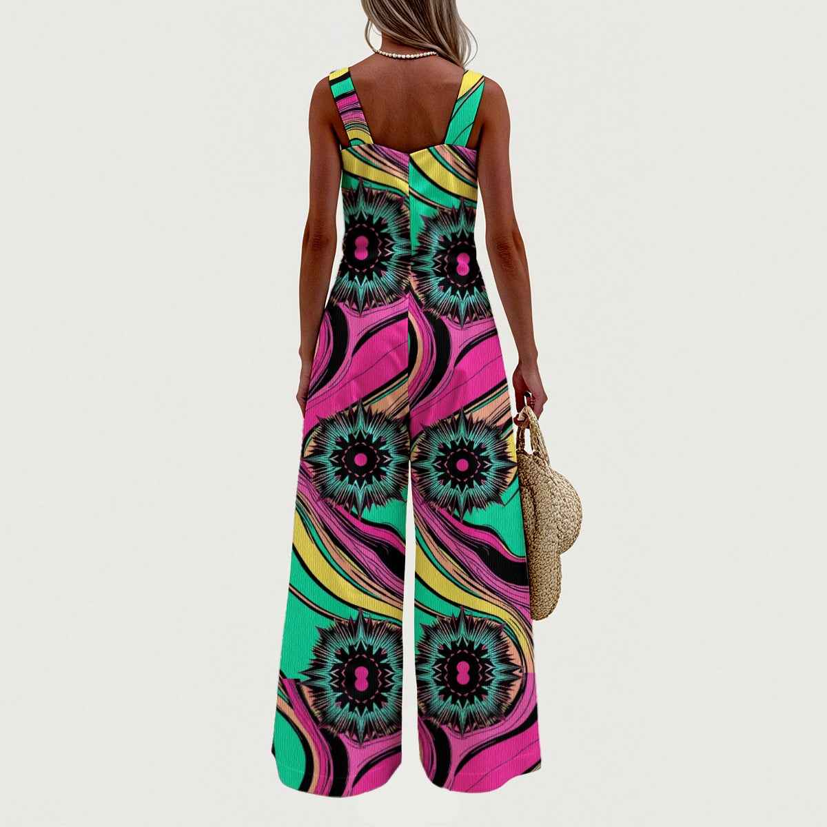 All-Over Print Women's Wide-Leg Jumpsuit