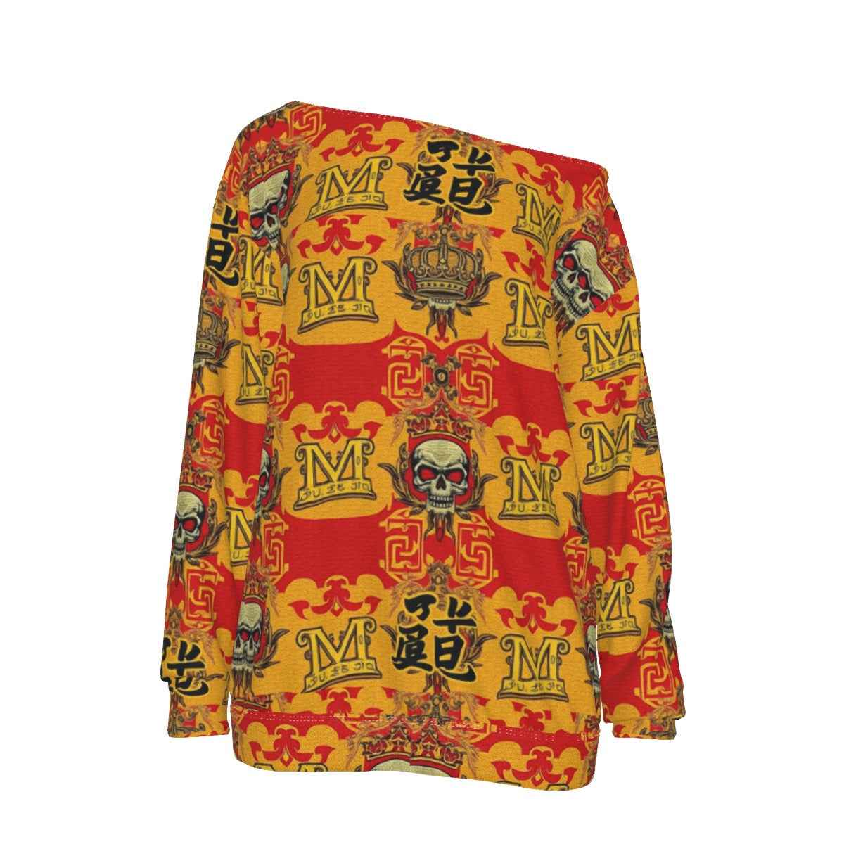 MUNSIEUR All-Over Print Women's Off-Shoulder Sweatshirt New Arrivals