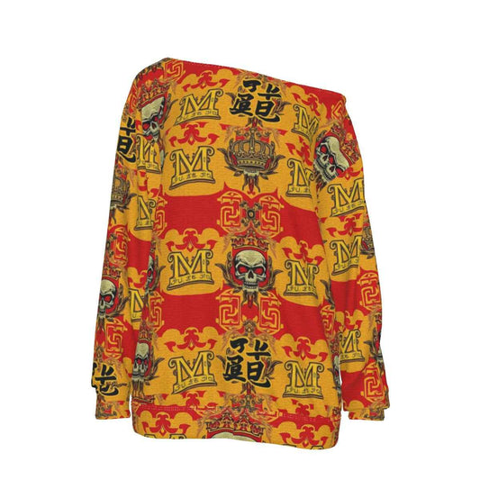 MUNSIEUR All-Over Print Women's Off-Shoulder Sweatshirt New Arrivals