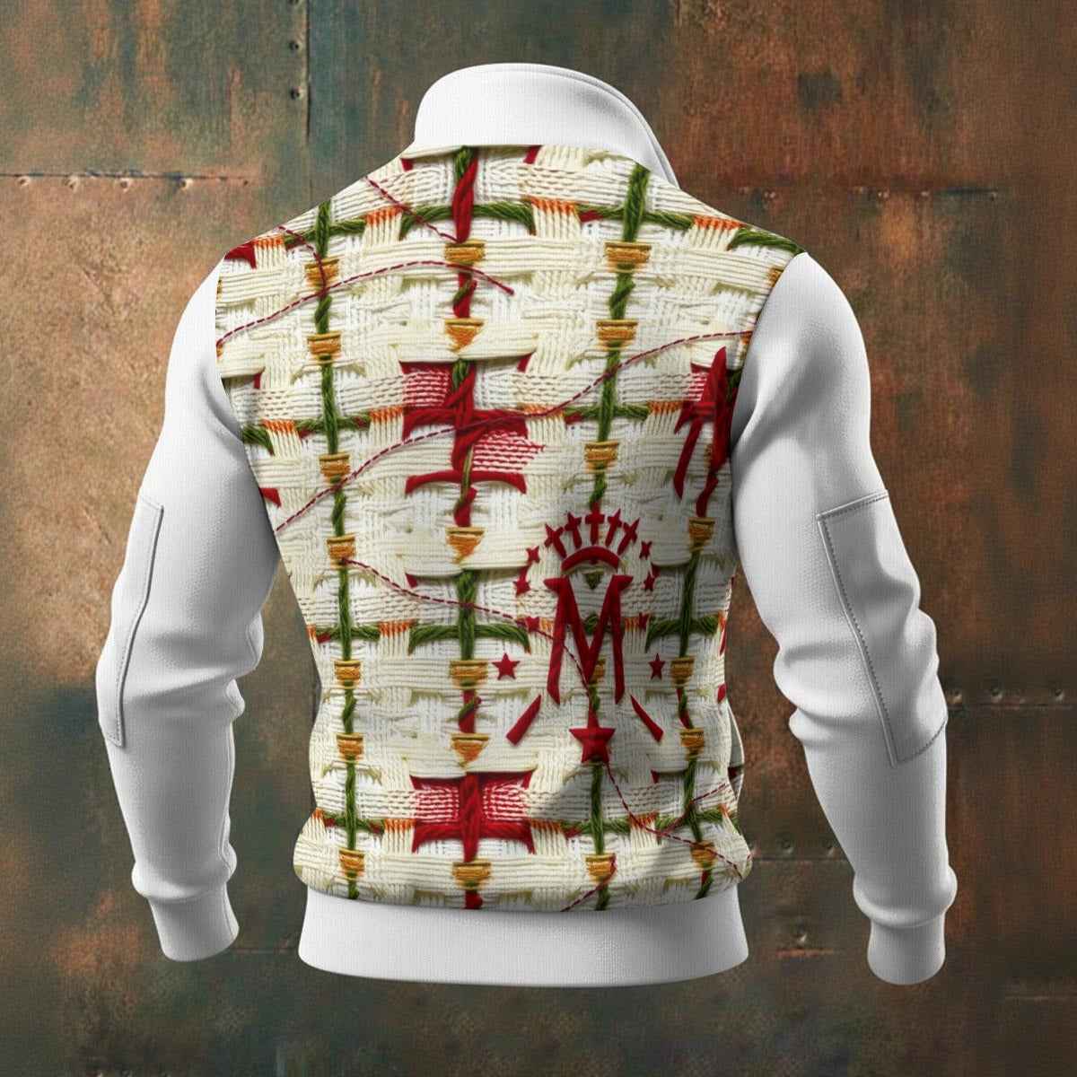 MUNSIEUR All-Over Print Men's Thick Knit Fleece Coat