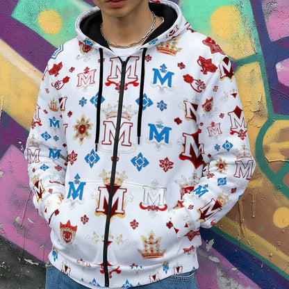 Men's Hoodie MUNSIEUR All-Over Print Heavy Fleece Zip Up "Truie"
