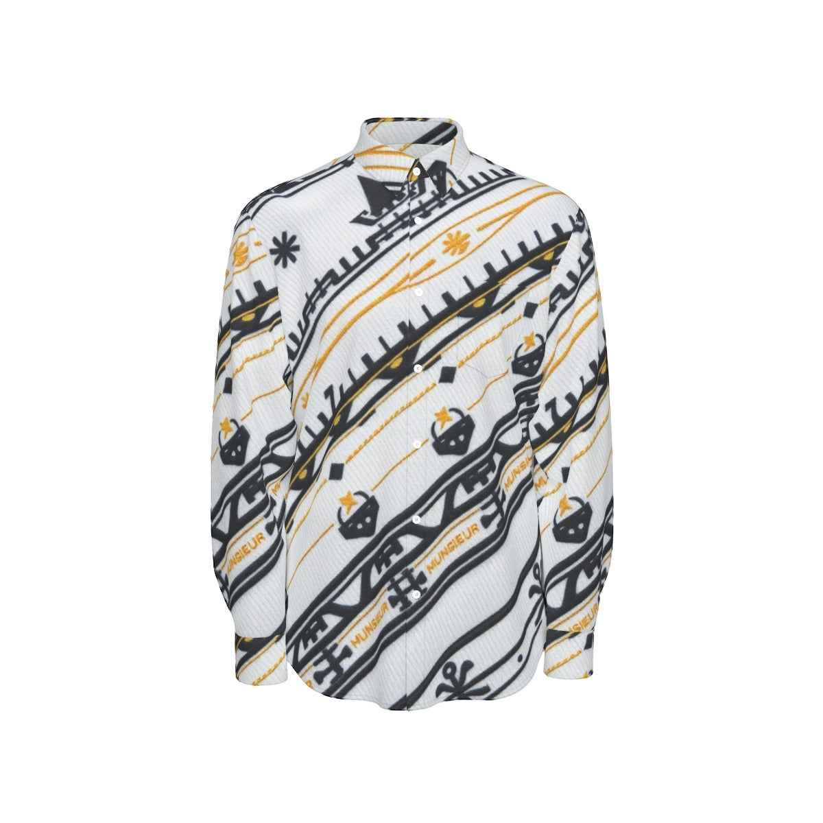 All-Over Print Men's Long Sleeve Shirt | 115GSM Cotton poplin