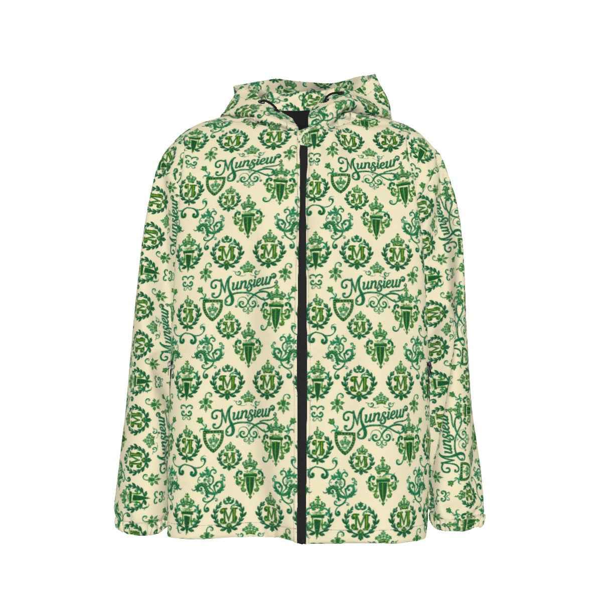 All-Over Print Men's Hooded Zipper Windproof Jacket