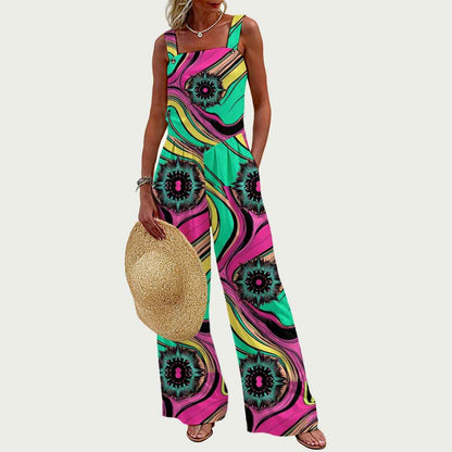 All-Over Print Women's Wide-Leg Jumpsuit