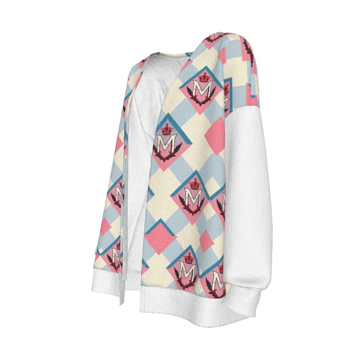 MUNSIEUR All-Over Print Women's Knitted Cardigan Sweater