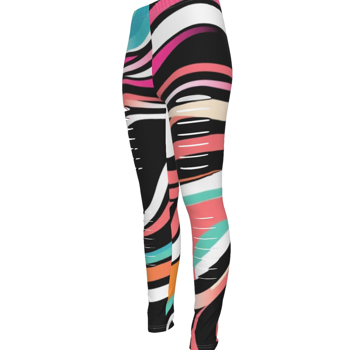 MUNSIEUR All-Over Print Women's Ripped Leggings
